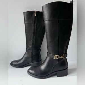 Tommy Hilfiger Women's Knee High Boot Black Leather Size 6.5 New